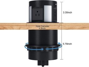 img 2 attached to 🔌 BTU Automatic Pop Up Sockets: Retractable Power Strip with USB Ports, Wireless Charger, and Surge Protection - Ideal for Kitchen Counters (Black)