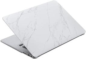 img 1 attached to Laptop Hard Case 13 Inch Air 13 Inch Case A1369 A1466 Matte Rubberized Plastic Hard Shell Cover (Old Version 2010-2017) With Silicone Keyboard Cover And Dust Brush-Marble White