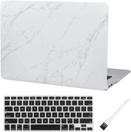 laptop hard case 13 inch air 13 inch case a1369 a1466 matte rubberized plastic hard shell cover (old version 2010-2017) with silicone keyboard cover and dust brush-marble white logo