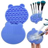 🧼 2-in-1 silicone makeup brush cleaning mat, tenmon brush cleaner and dryer tray, portable travel makeup brush scrubber mat cleaning tool (blue) logo