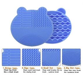 img 3 attached to 🧼 2-in-1 Silicone Makeup Brush Cleaning Mat, Tenmon Brush Cleaner and Dryer Tray, Portable Travel Makeup Brush Scrubber Mat Cleaning Tool (Blue)