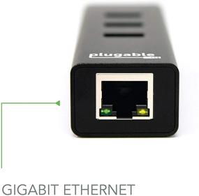 img 3 attached to 🔌 Plugable USB Hub with Ethernet: 3 Port USB 3.0 Bus Powered Hub with Gigabit Ethernet – Windows, MacBook, Linux, Chrome OS Compatible