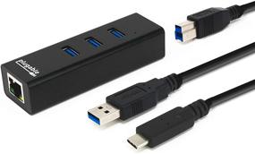 img 4 attached to 🔌 Plugable USB Hub with Ethernet: 3 Port USB 3.0 Bus Powered Hub with Gigabit Ethernet – Windows, MacBook, Linux, Chrome OS Compatible