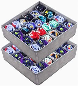 img 4 attached to 🧦 LAVAED 2 Pack Collapsible Socks Organizer: Convenient Drawer Storage for Clothes, Socks, Ties, Lingerie, and Underwear