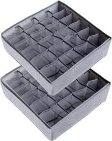 img 1 attached to 🧦 LAVAED 2 Pack Collapsible Socks Organizer: Convenient Drawer Storage for Clothes, Socks, Ties, Lingerie, and Underwear