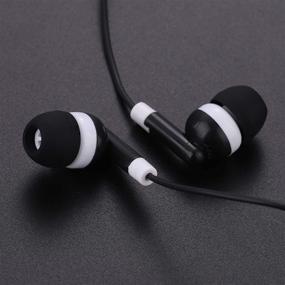 img 1 attached to 🎧 100 Pack of Black Individually Bagged Earbuds Headphones - Wholesale for iPhone, Android, MP3 Player