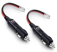 🔌 pack of 2 – 12v replacement cigarette lighter male plug with leads, led light, and extension cable for motorcycle, car, tractor logo