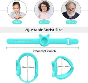 img 1 attached to 🎀 [2 Pack] RoyalBlue Pink Air Tag Wristbands + Silicone Cases: Airtag Tracker Watch Band for Kids Elders, Waterproof Cover with Keychain for Pet - Anti-Lost Sleeves Included