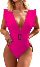 img 4 attached to Avanova Swimsuit Strappy Swimwear Bathing Women's Clothing