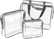 🌍 ultimate travel companion: set of 3 large clear waterproof toiletry bags – organize, pack, and travel with ease! logo