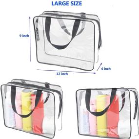 img 2 attached to 🌍 Ultimate Travel Companion: Set of 3 Large Clear Waterproof Toiletry Bags – Organize, Pack, and Travel with Ease!