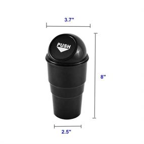 img 2 attached to 🗑️ AISIBO Grey Car Cup Holder Trash Can - Mini Auto Garbage Bin with Lid for Car, Office, Home, Bedroom, and Desk