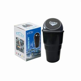 img 3 attached to 🗑️ AISIBO Grey Car Cup Holder Trash Can - Mini Auto Garbage Bin with Lid for Car, Office, Home, Bedroom, and Desk