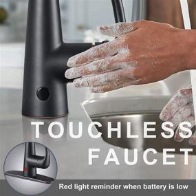 img 3 attached to 🚰 Cobbe Touchless Kitchen Faucet: Motion Sensor Sprayer Sink Faucet in Sleek Black Finish