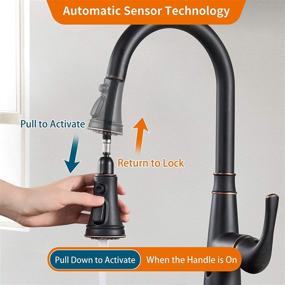 img 2 attached to 🚰 Cobbe Touchless Kitchen Faucet: Motion Sensor Sprayer Sink Faucet in Sleek Black Finish