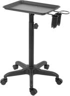 🛒 premium aluminum tattoo tray rolling trolley: adjustable height, clinic & spa utility cart - nazalus salon tray cart in black logo