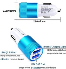 img 3 attached to 🔌 HOOTEK USB Car Charger: Quick Charge 3.0+2.4A Dual Port Adapter for Fast Charging Samsung Galaxy, iPhone, and LG Devices in Your Car