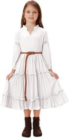 img 1 attached to Girls' Clothing: Casual Sleeve Ruffle Dresses for Enhanced SEO