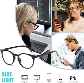 img 2 attached to 👓 Vintage Round Blue Light Blocking Glasses - Ultimate Eye Protection for Women and Men against Harmful Blue Ray from Computers, TVs, and Reading - UV400 Approved Eye Glasses