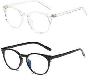 img 4 attached to 👓 Vintage Round Blue Light Blocking Glasses - Ultimate Eye Protection for Women and Men against Harmful Blue Ray from Computers, TVs, and Reading - UV400 Approved Eye Glasses