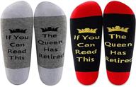 👑 levlo retirement gifts for women: if you can read this the queen has retired socks - perfect queen retired gift for her логотип