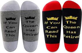 img 4 attached to 👑 LEVLO Retirement Gifts for Women: If You Can Read This The Queen Has Retired Socks - Perfect Queen Retired Gift for Her