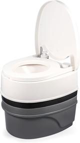 img 4 attached to 🚽 Camco Premium Portable Travel Toilet: 3-Directional Flush, Swivel Dumping Elbow for Camping, RV, Boating and More - 5.3 Gallon (41545), White