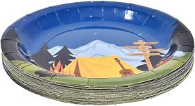 img 3 attached to 🏕️ Camping Adventure Party Supplies: 24 Paper Plates, 24 Cups, 50 Napkins for Camp Out Themed Decor