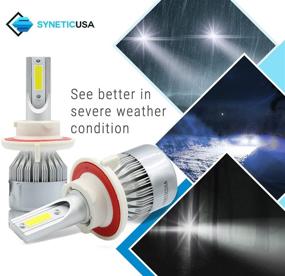 img 1 attached to 🚘 Enhance Your Driving Experience with Syneticusa H13 LED High/Low Beam Headlight Conversion Kit - 100W 10000LM 6000K White Bulbs