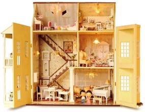 img 3 attached to Explore Imaginative Playtime with MAGQOO Wooden Dollhouse Miniature Furniture