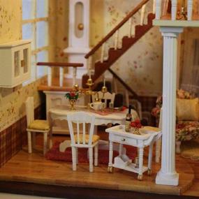 img 1 attached to Исследуйте фантазийную игрушку вместе с деревянной миниатюрной мебелью от MAGQOO для кукольного домика.
