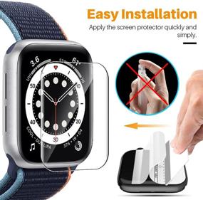 img 1 attached to 📱 Высококачественный набор LK из 8 защитных пленок для экрана Apple Watch SE/Series 6/5/4 40 мм - без пузырей, HD-качество, прозрачный материал TPU