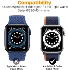 img 3 attached to 📱 Высококачественный набор LK из 8 защитных пленок для экрана Apple Watch SE/Series 6/5/4 40 мм - без пузырей, HD-качество, прозрачный материал TPU