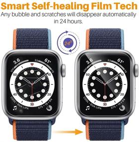 img 2 attached to 📱 Высококачественный набор LK из 8 защитных пленок для экрана Apple Watch SE/Series 6/5/4 40 мм - без пузырей, HD-качество, прозрачный материал TPU