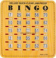 🎲 enhanced mr chips large print bingo cards with quick-clear sliding windows - jam-proof & fingertip stitched in woodgrain style logo