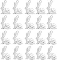 🐇 fafahouse 20 pcs stainless steel rabbit bunny pendants - ideal for diy jewelry making accessories (13x16mm) logo