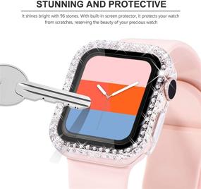 img 1 attached to Чехол KADES Bling для Apple Watch с встроенным защитным экраном - совместим с Apple Watch 38 мм, 40 мм, 42 мм, 44 мм iWatch SE Series 6 5 4 3 2 1 (Прозрачный, 38 мм)