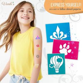 img 2 attached to 🖋️ Vanli's Temporary Tattoo Pens: Skin Safe, 50 Stencil Paper Pieces, Great for Kids, Women, and Men - 13 Count