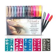 🖋️ vanli's temporary tattoo pens: skin safe, 50 stencil paper pieces, great for kids, women, and men - 13 count logo