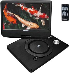 img 3 attached to 📀 Enhanced Entertainment on-the-go: Koramzi Portable Swivel DVD Player - Rechargeable Battery, USB&SD Reader, AV Out, Headphone Jack, Remote Control, AC-DC Power Adaptor, and Multi-Region DVD Format - PDVD (Medium, Black)