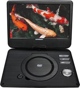 img 4 attached to 📀 Enhanced Entertainment on-the-go: Koramzi Portable Swivel DVD Player - Rechargeable Battery, USB&SD Reader, AV Out, Headphone Jack, Remote Control, AC-DC Power Adaptor, and Multi-Region DVD Format - PDVD (Medium, Black)