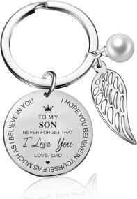 img 4 attached to To My Son Keychain From Dad Mom Inspirational Gift Never Forget That I Love You Forever Birthday Gift Graduation Gifts (To My Son From Dad)