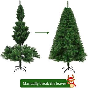 img 1 attached to Premium 6 FT Artificial Full Christmas Tree with Metal Foldable Base - Easy Assembly, Perfect for Home, Party, and Office Decoration - Spruce Tree with 1000 Branch Tips