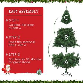 img 2 attached to Premium 6 FT Artificial Full Christmas Tree with Metal Foldable Base - Easy Assembly, Perfect for Home, Party, and Office Decoration - Spruce Tree with 1000 Branch Tips