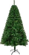 premium 6 ft artificial full christmas tree with metal foldable base - easy assembly, perfect for home, party, and office decoration - spruce tree with 1000 branch tips logo