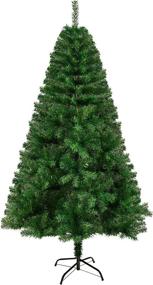 img 4 attached to Premium 6 FT Artificial Full Christmas Tree with Metal Foldable Base - Easy Assembly, Perfect for Home, Party, and Office Decoration - Spruce Tree with 1000 Branch Tips