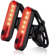 🚴 bright bike tail lights: usb rechargeable rear bike light for night riding - 4 light modes, easy install (2 packs) logo