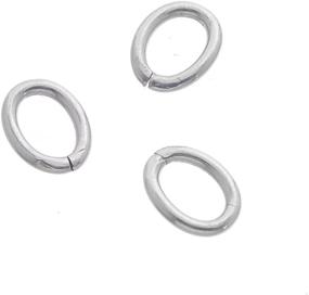 img 2 attached to 🔗 VALYRIA 100pcs Silver Tone Stainless Steel Open Oval Jump Rings Jewelry Findings - 6mm x 8mm