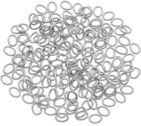 img 1 attached to 🔗 VALYRIA 100pcs Silver Tone Stainless Steel Open Oval Jump Rings Jewelry Findings - 6mm x 8mm