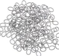 🔗 valyria 100pcs silver tone stainless steel open oval jump rings jewelry findings - 6mm x 8mm logo